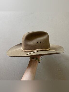 Vintage wool felted Western cowboy hat